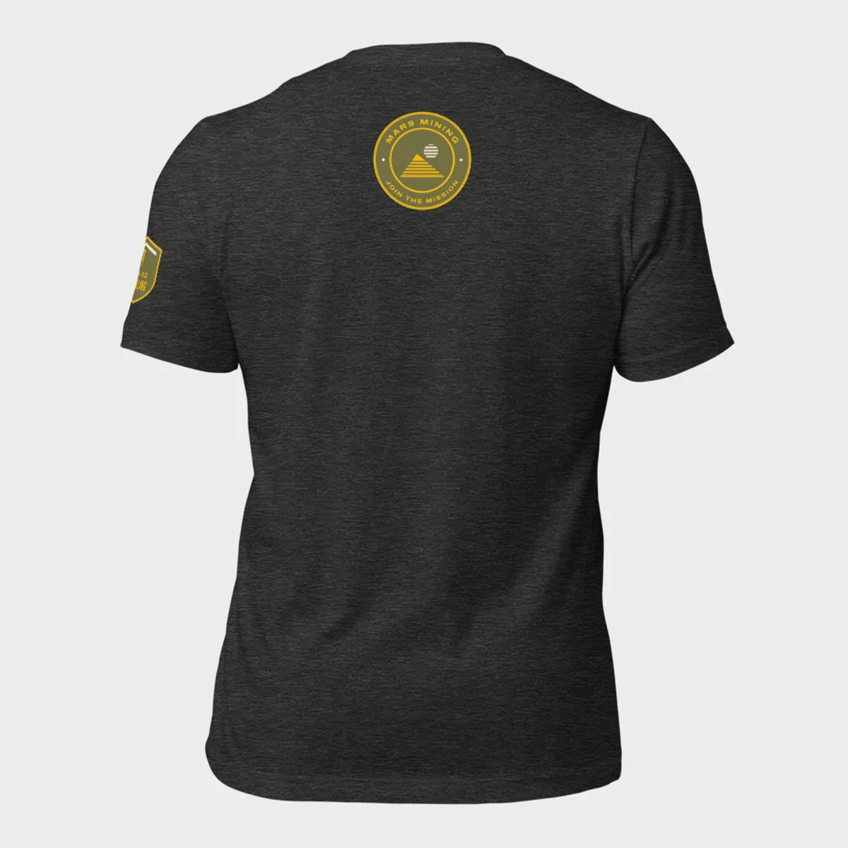 Back of the Drilling tee: the round Drilling department badge below the collar